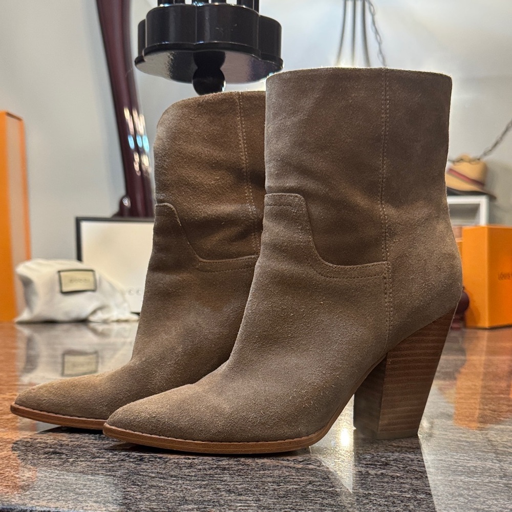 Marc Fisher Brown Suede Ankle Boots